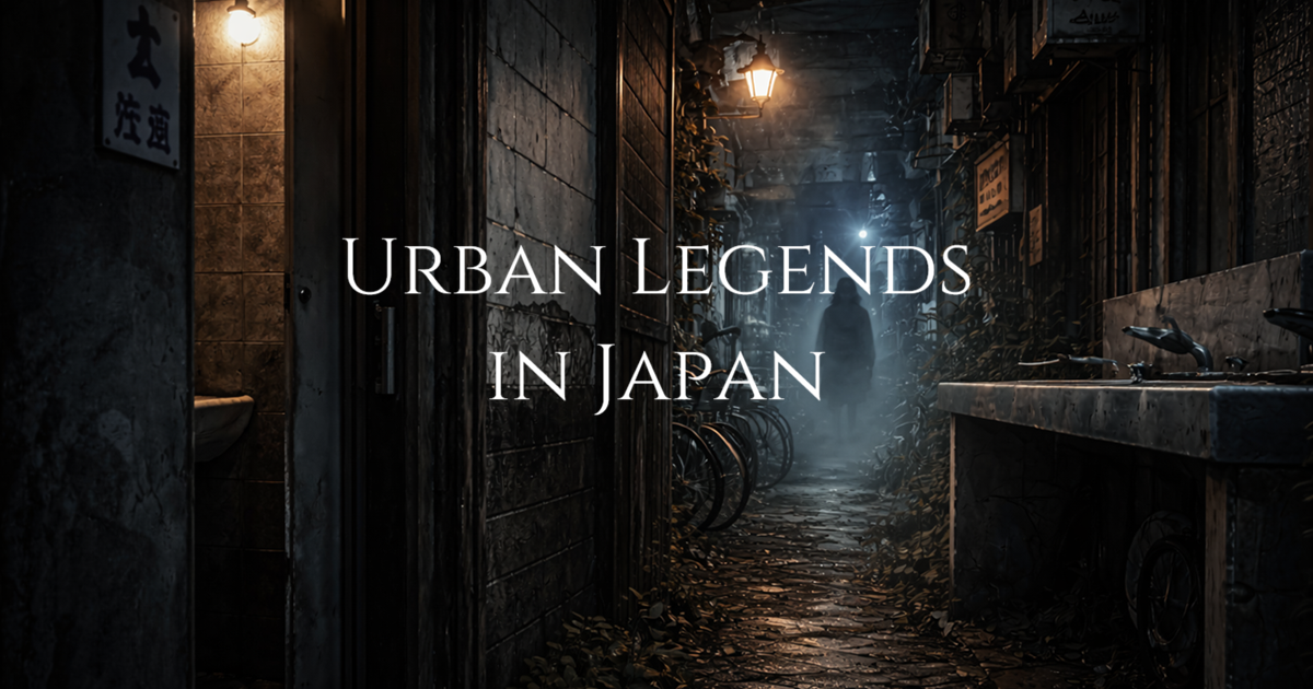 Dimly lit narrow alley in Japan at night with a distant human silhouette.
